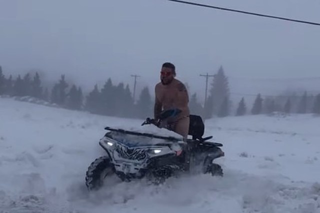 (VIDEO) North Dakota Man Braves The Blizzard Wearing Only A G-String